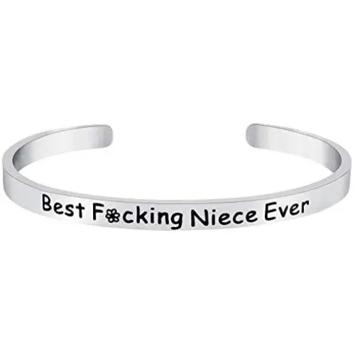 Funny Niece Bracelet Gifts from Aunt or Uncle Bracelet, Best Niece Ever Jewelry Gift, Niece Quote Cuff Bracelet, I love My Niece Gifts for Teens and Women Funny Niece Bracelet Gifts from Aunt or Uncle Bracelet, Best Niece Ever Jewelry Gift, Niece Quote Cuff Bracelet, I love My Niece Gifts for Teens and Women