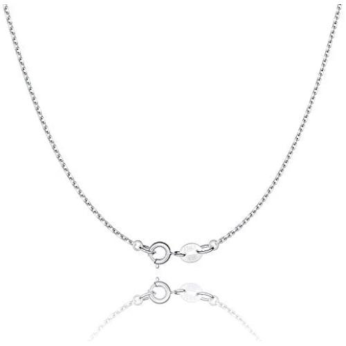 Jewlpire 925 Sterling Silver Chain Necklace Chain for Women Girls 1.1mm Cable Chain Necklace Upgraded Spring-Ring Clasp - Thin & Sturdy - Italian Quality 16/18/20/22/24 Inch