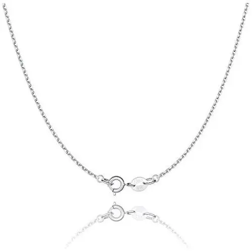 Jewlpire 925 Sterling Silver Chain Necklace Chain for Women Girls 1.1mm Cable Chain Necklace Upgraded Spring-Ring Clasp - Thin & Sturdy - Italian Quality 16/18/20/22/24 Inch Jewlpire 925 Sterling Silver Chain Necklace Chain for Women Girls 1.1mm Cable Chain Necklace Upgraded Spring-Ring Clasp - Thin & Sturdy - Italian Quality 16/18/20/22/24 Inch