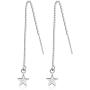 Sterling Silver Threader Tassel Earrings Star Drop Dangle Long Charm Earrings A Pair