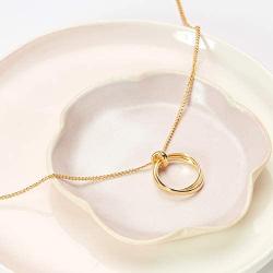 Dear Ava Sisters Gift Necklace: Sister Birthday Gift, Big Sister Gift, 2 Linked Circles (Gold-Plated-Brass, NA)