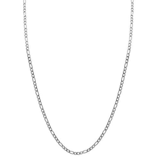 Edforce Stainless Steel Womens 3 mm Figaro Link Chain Necklace, 24''
