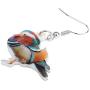 NEWEI Acrylic Sweet Mandarin Duck Bird Earrings Dangle Drop For Women Girl Animal Pet Jewelry Gift Charm