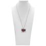 Controse Sexy Devil Heart Necklace Red and Silver Tone 28''