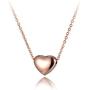lokaerlry Stainless Steel Love 3D Solid Floating Heart Pendant Necklaces Jewelry Rose Gold Link Chain Wedding Necklace for Women