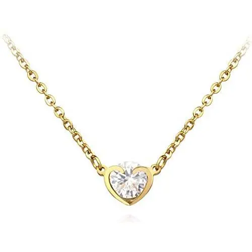 555Jewelry Womens Stainless Steel Heart CZ Engraved Round Disc Pendant Necklace 555Jewelry Womens Stainless Steel Heart CZ Engraved Round Disc Pendant Necklace