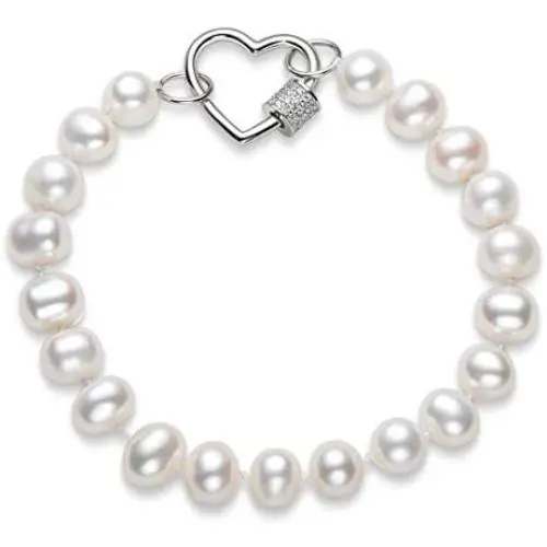 Pearl Bracelets Freshwater Cultured 8-9mm White Pearl Bracelet for Women Sterling Silver Clasp Pearl Jewelry Gift for Girls Daughter Bridesmaid 7.1 Inches Pearl Bracelets Freshwater Cultured 8-9mm White Pearl Bracelet for Women Sterling Silver Clasp Pearl Jewelry Gift for Girls Daughter Bridesmaid 7.1 Inches
