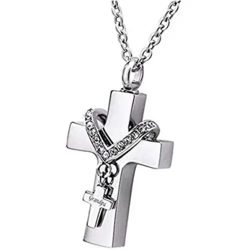 MEMORIALU Cross Urn Necklaces for Ashes Cremation Crucifix Keepsake Memorial Pendant Necklace MEMORIALU Cross Urn Necklaces for Ashes Cremation Crucifix Keepsake Memorial Pendant Necklace