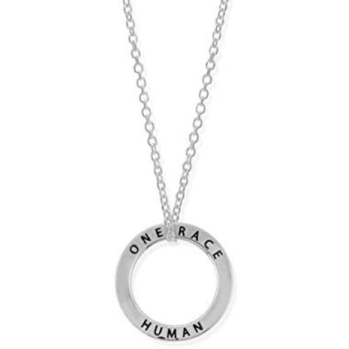Boma Jewelry Sterling Silver One Race Human Circle Necklace, 18 Inches