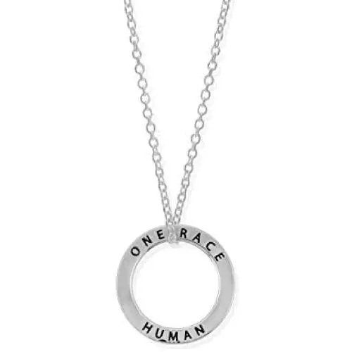 Boma Jewelry Sterling Silver One Race Human Circle Necklace, 18 Inches Boma Jewelry Sterling Silver One Race Human Circle Necklace, 18 Inches