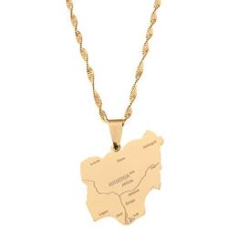 Stainless Steel Nigeria Map Pendant Necklaces Country Maps Africa Nigerians Maps Jewelry