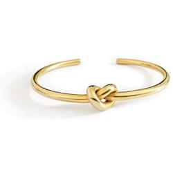 Altitude Boutique Knot Bangle Bracelet Thick 18K Gold Plated Tie The Knot Bracelet Love Bracelet For Women Bridesmaid Gifts Adjustable Bangle Cuff Knots Hypoallergenic Tarnish Resistant