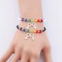 SEIRAA 2 Pcs LGBT Lesbian Pride Jewelry Rainbow Pride Month Gift Lesbian Couple Bracelets Rainbow Friendship Gift
