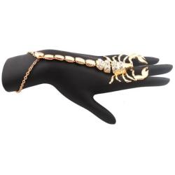 JOTW Goldtone Scorpion Adjustable Finger Ring Hand Chain Bracelet (F-264)