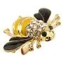 Knighthood Green Eyes Black and Yellow Bee with Swarovski Detailing Lapel Pin/Brooch