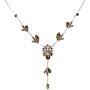 Faship Gorgeous Rhinestone Floral Crystal Necklace Earrings Set