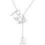 925 Sterling Silver Alphabet Initial Letter Medical Stethoscope Heart Lariat Necklace for Women Doctor Nurse Jewelry