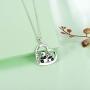 925 Sterling Silver Panda Bear Gift Lovely Animal Love Heart Necklaces Engraved Keep me in your heart Pendant Jewelry