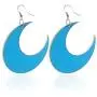 Exaggerated Big Punk Night Club Personality Black & Mirror Surface Silver Acrylic Moon Earrrings Dangle Drop Women Jewelry