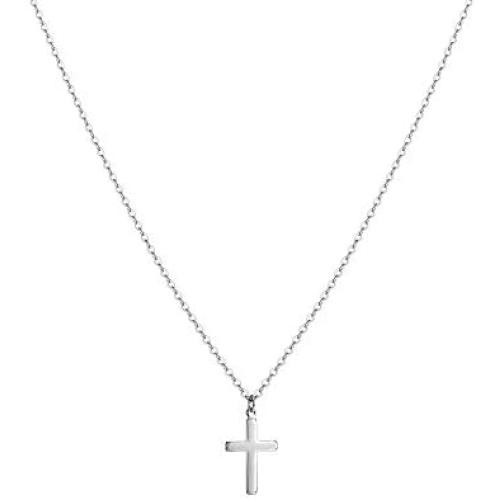 S.J JEWELRY Womens Friendship Gift Handmade 14k Gold Plated/Rose Gold/Silver Plated Dainty Moon Cross and Circle Choker Necklace