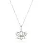 Sterling Silver Diamond Accent Lotus Flower Pendant Necklace, 18'' Sterling Silver Diamond Accent Lotus Flower Pendant Necklace, 18''