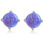Candyfancy 20G Opal Stud Earrings Surgical Steel Pierced Earrings Double Lobe Earrings for Women Men
