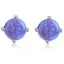 Candyfancy 20G Opal Stud Earrings Surgical Steel Pierced Earrings Double Lobe Earrings for Women Men