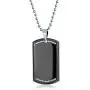Bling Jewelry Personalized Engrave Hip Hop CZ Accent Military Army Black Dog Tag Pendant Necklace for Men Stainless Steel with Chain Bling Jewelry Personalized Engrave Hip Hop CZ Accent Military Army Black Dog Tag Pendant Necklace for Men Stainless Steel with Chain