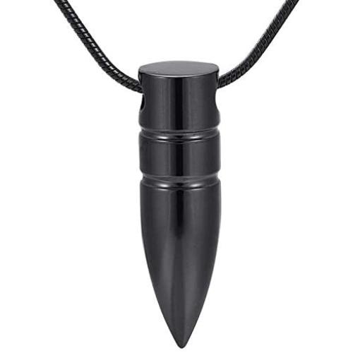 zeqingjw Bullet Cremation Jewelry for Ashes Pendants - Ashes Holder Urns Jewelry for Pet/Human Cylinder Keepsake Memorial Necklace for Ashes