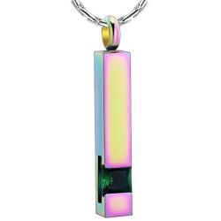 constantlife Cremation Jewelry Crystal Birthstone Urn Pendant Cube Memorial Necklaces for Ashes Keepsake Custom Engraving