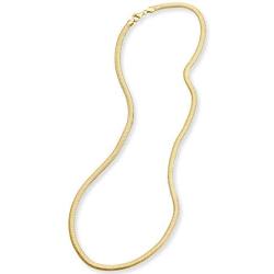 Miabella 18K Gold Over Sterling Silver Italian 4mm Solid Diamond-Cut Flat Snake Dome Herringbone Chain Link Necklace for Women Men 16, 18, 20, 22, 24 Inch 925 Made in Italy