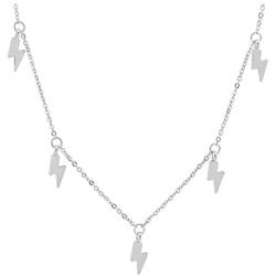 Edforce 18k Gold Plated Lightning Bolt Pendant Necklace, 15''+2'' Extender