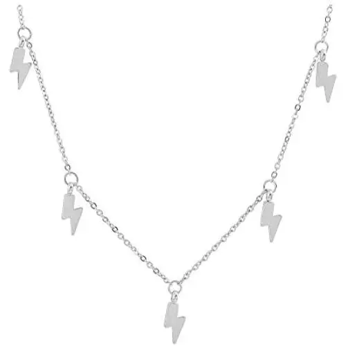 Edforce 18k Gold Plated Lightning Bolt Pendant Necklace, 15''+2'' Extender
