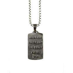Ezi Zino Designs 1% er Pendant Sterling Silver Outlaw Never Ride Faster Than Your Angel Can Fly