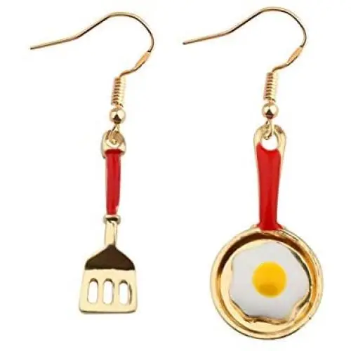 MAOFAED Kitchen Tableware Earring Tiny Spatula Fried Egg Earring Funny Kitchen Tools Earring Gift for Mother Girlfriend MAOFAED Kitchen Tableware Earring Tiny Spatula Fried Egg Earring Funny Kitchen Tools Earring Gift for Mother Girlfriend