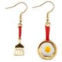 MAOFAED Kitchen Tableware Earring Tiny Spatula Fried Egg Earring Funny Kitchen Tools Earring Gift for Mother Girlfriend
