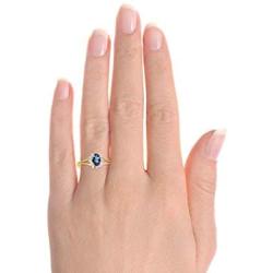 RYLOS Rings for Women 14K Gold Plated Silver Halo of Genuine Diamond Birthstone Ring Oval 6X4MM Gemstone Jewelry for Women Sterling Silver Rings for Women Diamond Rings for Women Size 5,6,7,8,9,10