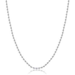 Sllaiss 925 Sterling Silver 1.2mm Tiny Bead Chain Necklace For Women Men Thin Link Chain Bracelet Anklet Ball Chain Necklace 16''-24'' Spring Clasp