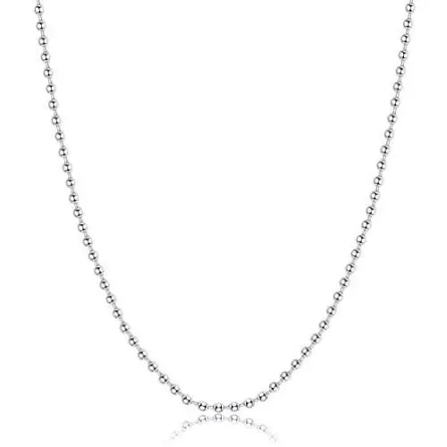 Sllaiss 925 Sterling Silver 1.2mm Tiny Bead Chain Necklace For Women Men Thin Link Chain Bracelet Anklet Ball Chain Necklace 16''-24'' Spring Clasp Sllaiss 925 Sterling Silver 1.2mm Tiny Bead Chain Necklace For Women Men Thin Link Chain Bracelet Anklet Ball Chain Necklace 16''-24'' Spring Clasp
