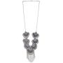 Efulgenz Boho Indian Tribal Gypsy Oxidized Silver Vintage Retro Pendant Tassel Chain Necklace Jewelry