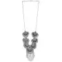 Efulgenz Boho Indian Tribal Gypsy Oxidized Silver Vintage Retro Pendant Tassel Chain Necklace Jewelry