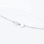 S925 Sterling Silver Jewelry Tiny Delicate Sideways Double Forever Love Heart Choker Necklace, 16+2''