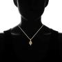 Barzel 18K Gold Plated Flat Mariner/Marina 060 3MM Chain Necklace With Hamsa Hand Pendant