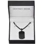 Geoffrey Beene Stainless Steel Mens Dog Tag Necklace with Cubic Zirconia Stone Geoffrey Beene Stainless Steel Mens Dog Tag Necklace with Cubic Zirconia Stone