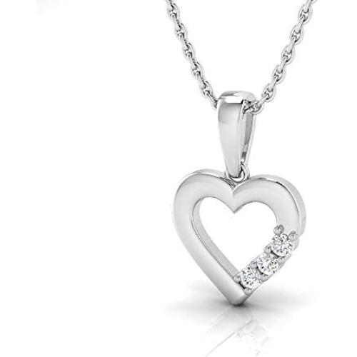 1/20 Ctw IGI Certified Diamond & Sterling Silver Heart Pendant with 18'' Chain