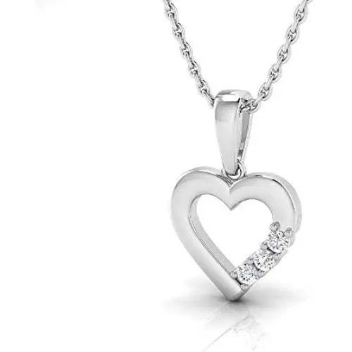 1/20 Ctw IGI Certified Diamond & Sterling Silver Heart Pendant with 18'' Chain 1/20 Ctw IGI Certified Diamond & Sterling Silver Heart Pendant with 18'' Chain