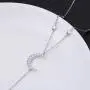 S925 Sterling Silver Jewelry Crescent Moon and Star Pendant Necklace…