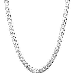 LeCalla Links Sterling Silver Italian Jewelry 1.45 MM, 3.5 MM, 6.5 MM Curb Chain Necklace for Teen Women and Men (16, 18, 20, 22, 24, 26 Inches)