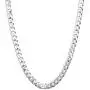 LeCalla Links Sterling Silver Italian Jewelry 1.45 MM, 3.5 MM, 6.5 MM Curb Chain Necklace for Teen Women and Men (16, 18, 20, 22, 24, 26 Inches)