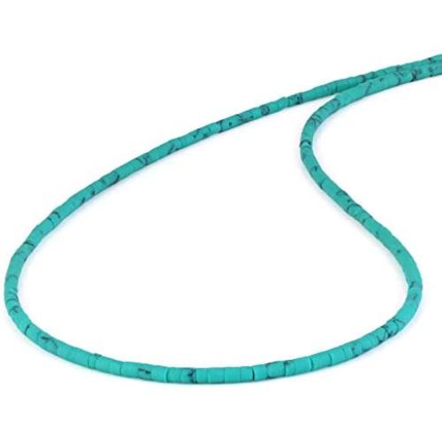 Genuine Turquoise Necklace Tiny Seed Beads Necklace Gemstone Minimalist Delicate Dainty Jewelry December Birthstone Gift 925 Sterling Silver Turquoise Necklace